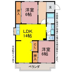 エステート岩瀬A.Bの物件間取画像